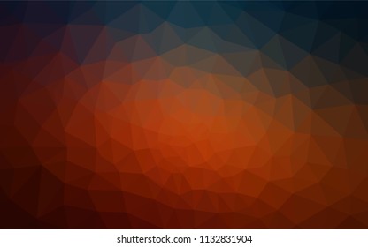 Dark Blue, Red vector abstract polygonal template. Shining polygonal illustration, which consist of triangles. Textured pattern for your backgrounds.
