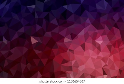 Dark Blue, Red vector abstract mosaic pattern. Geometric illustration in Origami style with gradient.  Brand new style for your business design.