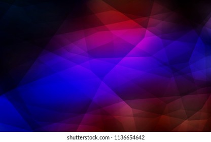 Dark Blue, Red vector abstract polygonal background. Creative geometric illustration in Origami style with gradient. Completely new template for your banner.