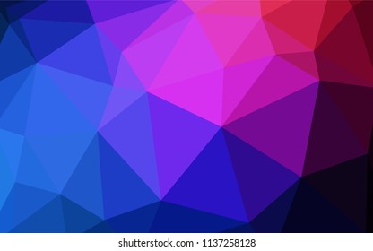 Dark Blue, Red vector abstract polygonal template. Geometric illustration in Origami style with gradient.  Best triangular design for your business.