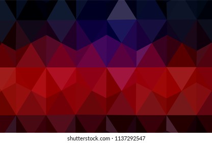 Dark Blue, Red vector abstract mosaic backdrop. Shining polygonal illustration, which consist of triangles. Triangular pattern for your design.