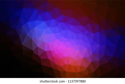 Dark Blue, Red vector abstract mosaic background. Polygonal abstract illustration with gradient. A completely new design for your leaflet.
