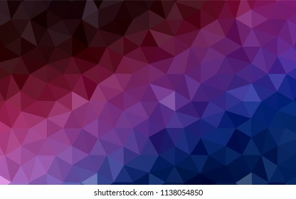 Dark Blue, Red vector abstract mosaic pattern. Creative geometric illustration in Origami style with gradient. Triangular pattern for your design.