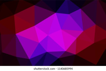 Dark Blue, Red vector abstract mosaic background. Shining colorful illustration with triangles. Best triangular design for your business.