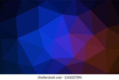 Dark Blue, Red vector abstract polygonal background. Glitter abstract illustration with an elegant triangles. Pattern for a brand book's backdrop.