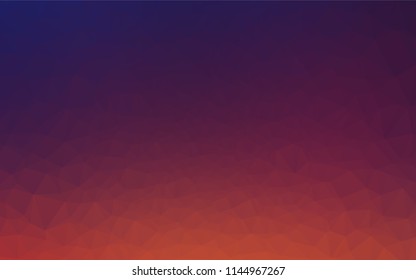 Dark Blue, Red vector abstract mosaic pattern. Geometric illustration in Origami style with gradient.  The template can be used as a background for cell phones.