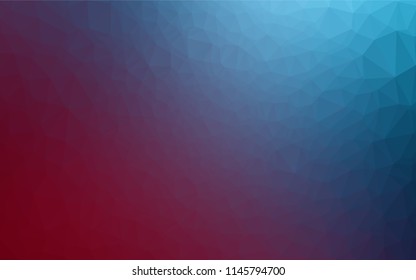 Dark Blue, Red vector abstract mosaic background. Modern geometrical abstract illustration with gradient. The best triangular design for your business.