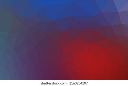 Dark Blue, Red vector abstract polygonal cover. A vague abstract illustration with gradient. A new texture for your design.