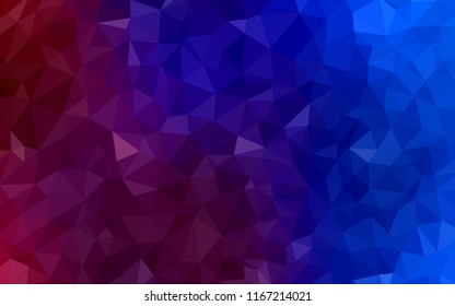 Dark Blue, Red vector abstract mosaic backdrop. Creative geometric illustration in Origami style with gradient. Best triangular design for your business.