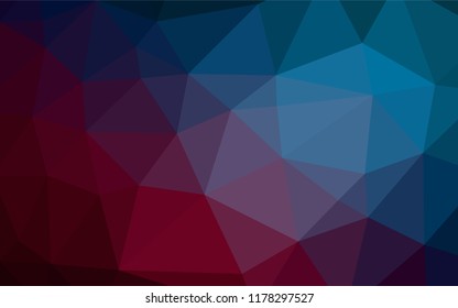 Dark Blue, Red vector abstract polygonal texture. Glitter abstract illustration with an elegant design. The best triangular design for your business.