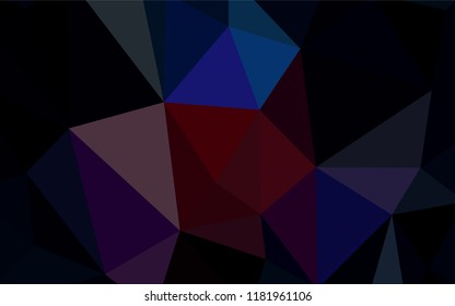 Dark Blue, Red vector abstract polygonal pattern. Glitter abstract illustration with an elegant triangles. Triangular pattern for your design.