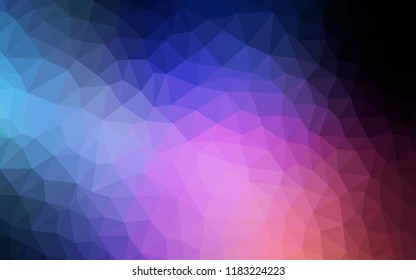 Dark Blue, Red vector abstract polygonal background. Shining colorful illustration with triangles. Triangular pattern for your design.