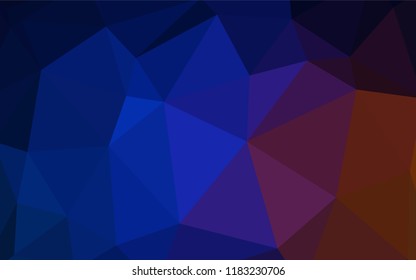 Dark Blue, Red vector abstract polygonal pattern. Shining colorful illustration with triangles. Brand new design for your business.