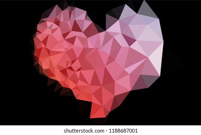 Dark Blue, Red vector abstract polygonal cover. Geometric illustration in Origami style with gradient.  The best triangular design for your business.
