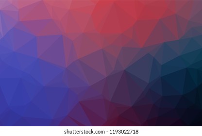 Dark Blue, Red vector abstract mosaic backdrop. Triangular geometric sample with gradient.  A new texture for your design.