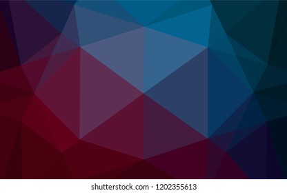 Dark Blue, Red vector abstract polygonal layout. Shining illustration, which consist of triangles. The best triangular design for your business.