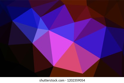 Dark Blue, Red vector abstract polygonal background. Polygonal abstract illustration with gradient. Best triangular design for your business.
