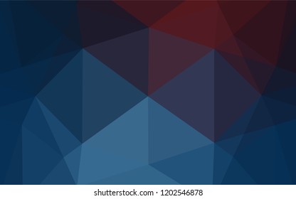 Dark Blue, Red vector abstract polygonal cover. Creative illustration in halftone style with gradient. A completely new design for your business.