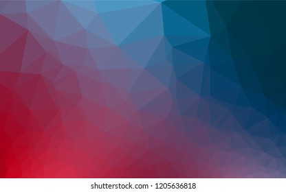 Dark Blue, Red vector abstract mosaic pattern. Creative illustration in halftone style with gradient. The textured pattern can be used for background.
