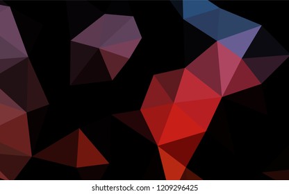 Dark Blue, Red vector abstract mosaic background. Geometric illustration in Origami style with gradient.  The completely new template can be used for your brand book.