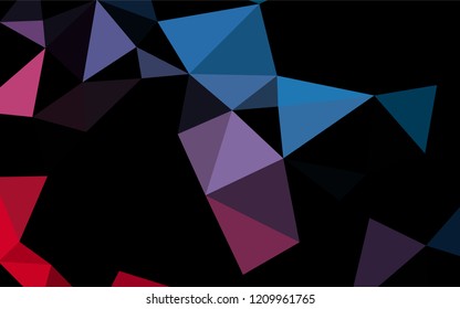 Dark Blue, Red vector abstract mosaic pattern. Shining illustration, which consist of triangles. The completely new template can be used for your brand book.