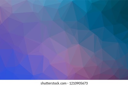 Dark Blue, Red vector abstract polygonal layout. Glitter abstract illustration with an elegant design. Triangular pattern for your business design.