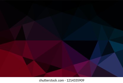 Dark Blue, Red vector abstract polygonal cover. Brand new colored illustration in blurry style with gradient. The polygonal design can be used for your web site.