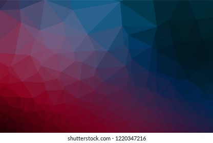 Dark Blue, Red vector abstract polygonal cover. Geometric illustration in Origami style with gradient.  The completely new template can be used for your brand book.