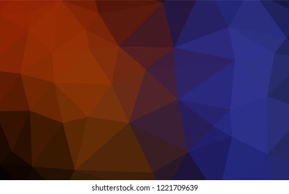 Dark Blue, Red vector abstract polygonal layout. Triangular geometric sample with gradient.  The best triangular design for your business.