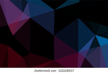 Dark Blue, Red vector abstract polygonal layout. Modern geometrical abstract illustration with gradient. Brand new style for your business design.
