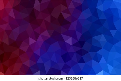 Dark Blue, Red vector abstract mosaic backdrop. Elegant bright polygonal illustration with gradient. A new texture for your web site.