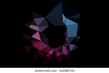 Dark Blue, Red vector abstract polygonal texture. Triangular geometric sample with gradient.  The completely new template can be used for your brand book.