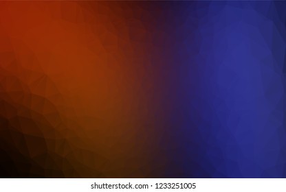 Dark Blue, Red vector abstract polygonal cover. Shining illustration, which consist of triangles. A completely new design for your business.