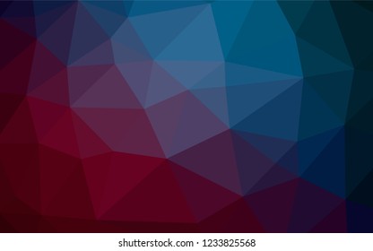 Dark Blue, Red vector abstract mosaic backdrop. Geometric illustration in Origami style with gradient.  Brand new design for your business.