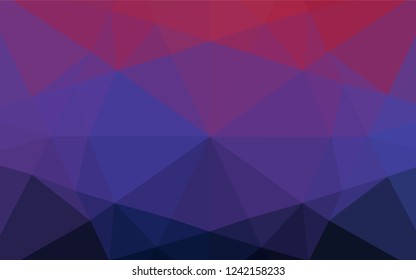Dark Blue, Red vector abstract polygonal layout. Creative illustration in halftone style with gradient. The template can be used as a background for cell phones.