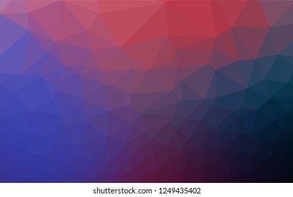 Dark Blue, Red vector abstract mosaic backdrop. Triangular geometric sample with gradient.  Brand new design for your business.