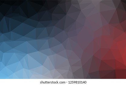Dark Blue, Red vector abstract mosaic pattern. Shining illustration, which consist of triangles. The polygonal design can be used for your web site.