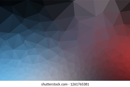 Dark Blue, Red vector abstract mosaic pattern. An elegant bright illustration with gradient. Triangular pattern for your business design.