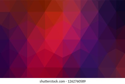 Dark Blue, Red vector abstract polygonal template. Shining colorful illustration with triangles. Polygonal design for your web site.