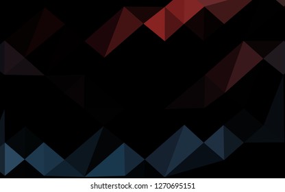 Dark Blue, Red vector abstract mosaic background. Geometric illustration in Origami style with gradient. Elegant pattern for a brand book.