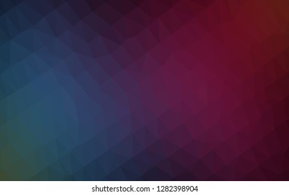 Dark Blue, Red vector abstract polygonal layout. A sample with polygonal shapes. The best triangular design for your business.