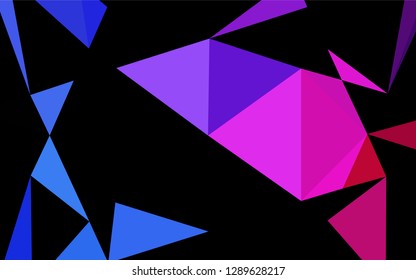Dark Blue, Red vector abstract mosaic backdrop. Triangular geometric sample with gradient.  Brand new style for your business design.