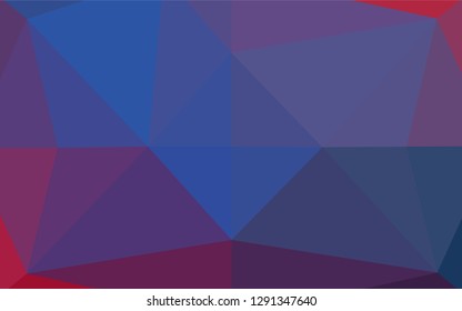 Dark Blue, Red vector abstract mosaic backdrop. A vague abstract illustration with gradient. The best triangular design for your business.