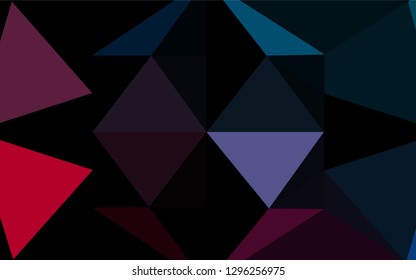 Dark Blue, Red vector abstract polygonal cover. An elegant bright illustration with gradient. Triangular pattern for your business design.