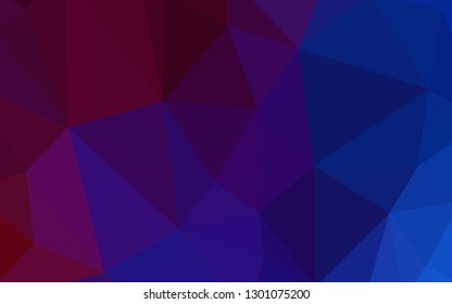 Dark Blue, Red vector abstract mosaic background. Triangular geometric sample with gradient.  Brand new style for your business design.