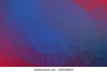 Dark Blue, Red vector abstract polygonal layout. Colorful abstract illustration with gradient. Brand new style for your business design.
