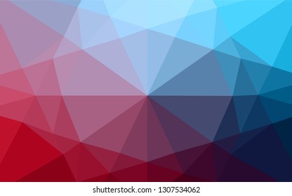 Dark Blue, Red vector abstract mosaic backdrop. A completely new color illustration in a vague style. Triangular pattern for your business design.