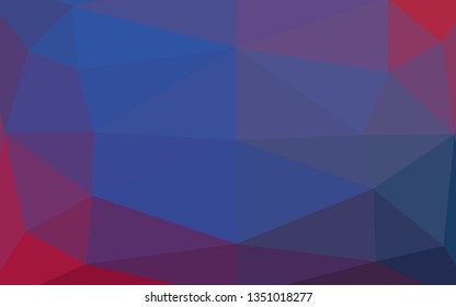 Dark Blue, Red vector abstract mosaic background. An elegant bright illustration with gradient. Triangular pattern for your business design.