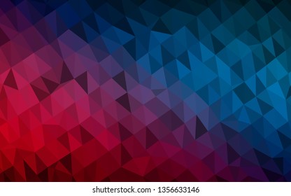 Dark Blue, Red vector abstract mosaic pattern. Glitter abstract illustration with an elegant design. Template for your brand book.