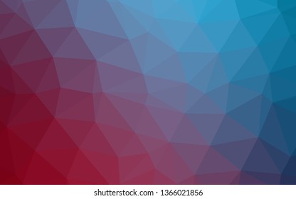 Dark Blue, Red vector abstract polygonal texture. Triangular geometric sample with gradient.  Completely new design for your business.
